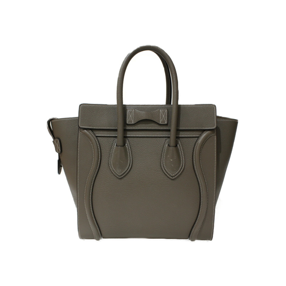 Celine Leather Shopper Gray Handbag Classic Luggage Greige - Picture 4 of 7